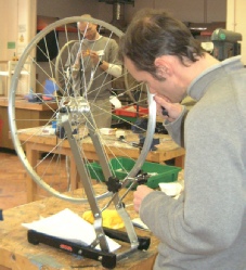 Student truing wheel